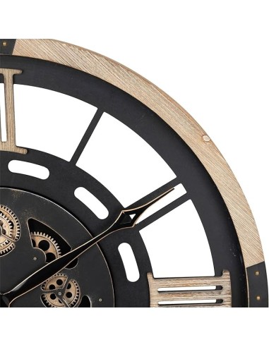 OROLOGI: vendita online Orologio Industriale Nero Atmosphera D80cm, Design a Ingranaggi in Metallo e Legno con Numeri Romani ...