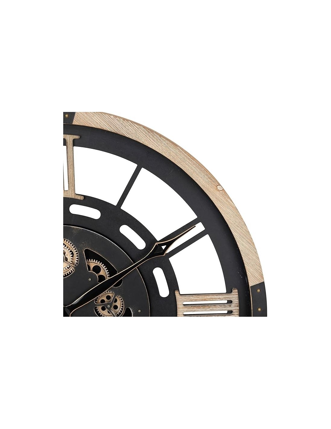 OROLOGI: vendita online Orologio Industriale Nero Atmosphera D80cm, Design a Ingranaggi in Metallo e Legno con Numeri Romani ...