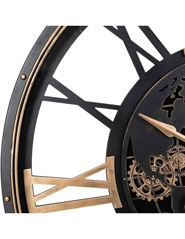 OROLOGI: vendita online Orologio da Parete Clark, Design Moderno, Metallo Nero, Diametro 100 cm, Eleganza Industriale, Numeri...