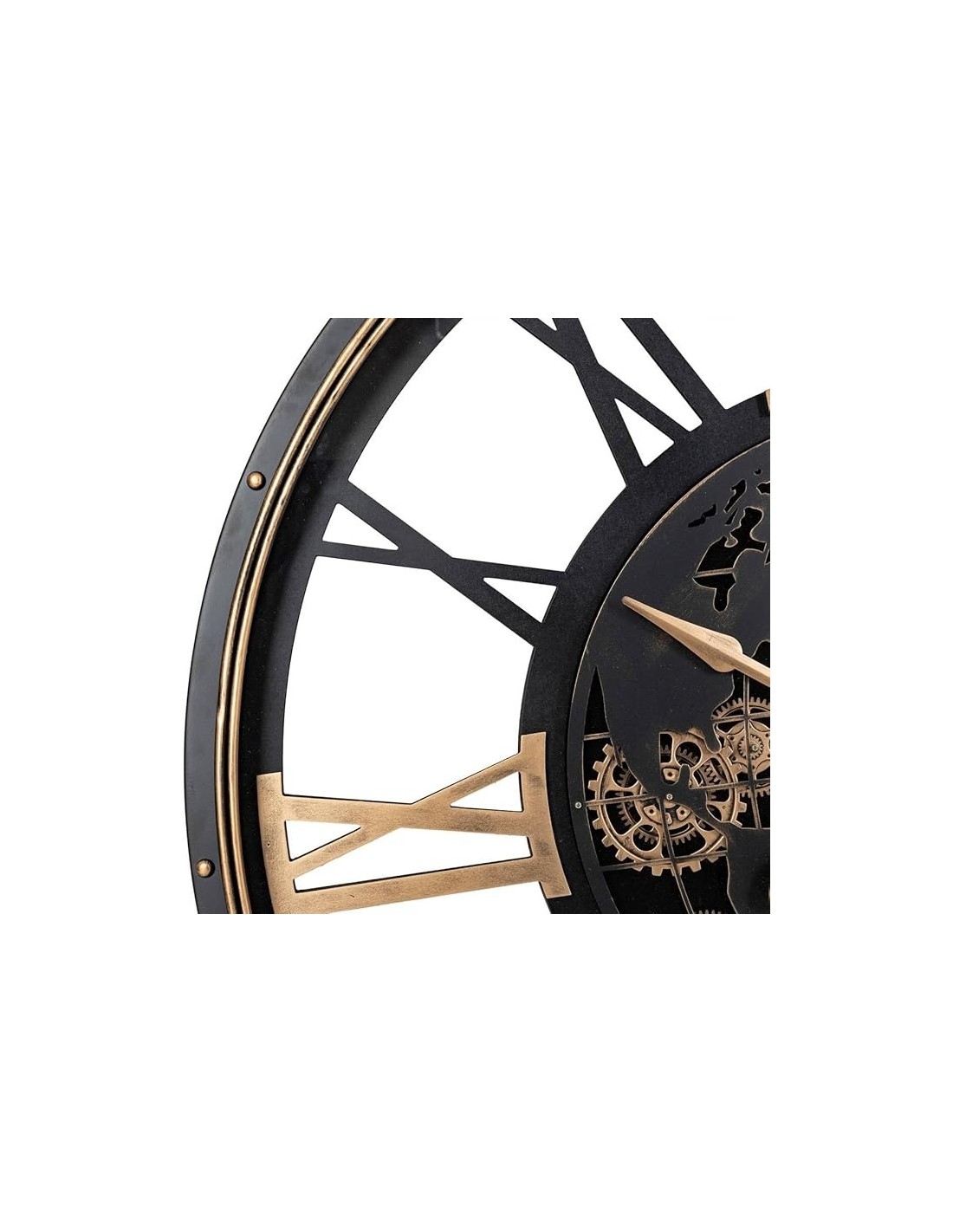 OROLOGI: vendita online Orologio da Parete Clark, Design Moderno, Metallo Nero, Diametro 100 cm, Eleganza Industriale, Numeri...