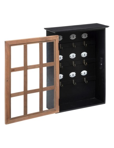 OGGETTISTICA: vendita online Cassetta Portachiavi "Milana" in Legno e Pino, H39,5cm, Nero, Contenitore Organizzatore per Chia...