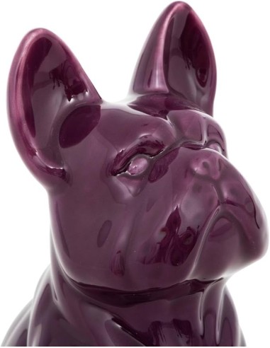 OGGETTISTICA: vendita online Figura Bulldog Viola in Ceramica 23x18x12cm, Design Moderno ed Elegante in offerta
