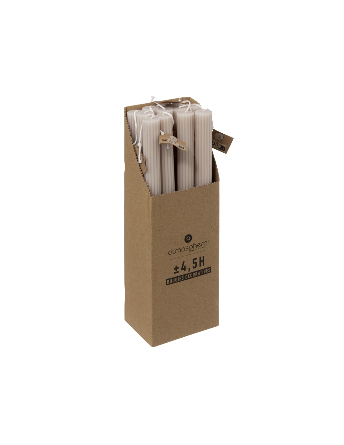 CANDELE: vendita online Candela Demi Tortora H26cm, decorazione elegante, cera di qualità, candela lunga, arredo casa, atmosf...
