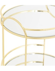 OGGETTISTICA: vendita online Set Vassoi a Specchio 2 Livelli 20x24 cm in Vetro e Metallo Dorato in offerta 2