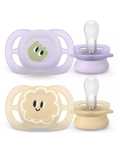 Philips Avent Ultra Start Succhietto 0-2 mesi Viola/Beige - 2 Pezzi