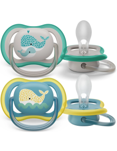 Avent Succhietto Ultra Air 18M+ Balene - 2 Pezzi