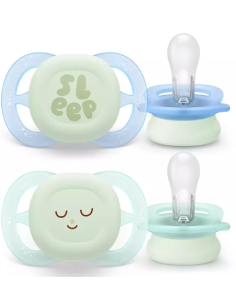 Ciuccio Notturno Philips Ultra Start 0-2 Mesi Blu/Verde - Illuminato-shopincsa.it