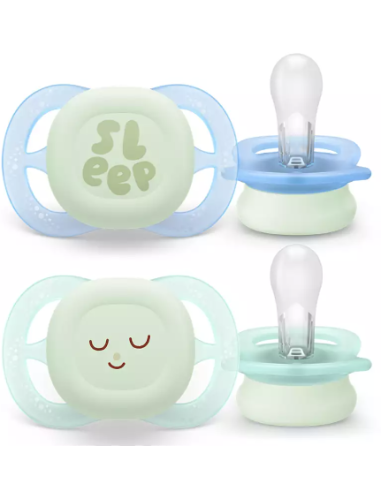 Ciuccio Notturno Philips Ultra Start 0-2 Mesi Blu/Verde - Illuminato-shopincsa.it