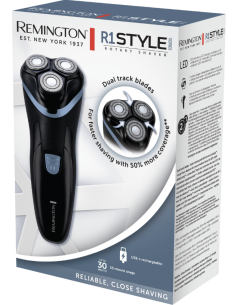 Remington R1000 Rasoio Elettrico 3 Testine Rotanti Nero/Blu | shopincasa.it