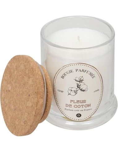 CANDELE: vendita online Candela Fiori di Cotone 150gr, profumazione delicata, cera di qualità, design elegante, candela profu...