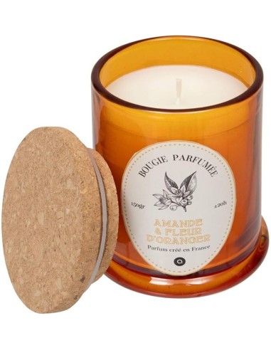 CANDELE: vendita online Candela Mandorla e Arancio 150gr, profumo avvolgente, cera di qualità, design elegante, candela profu...
