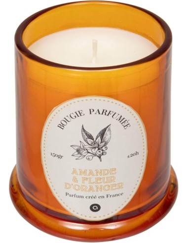 CANDELE: vendita online Candela Mandorla e Arancio 150gr, profumo avvolgente, cera di qualità, design elegante, candela profu...