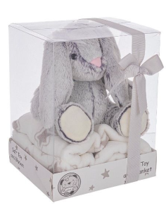 LENZUOLA E ACCESSORI: vendita online Plaid Cozy Grigio con Coniglio Bizzotto, pile morbido, peluche incluso, dimensioni 90x75...