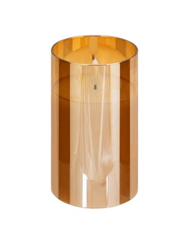 CANDELE: vendita online Set di 3 candele LED, vetro ambrato Sena, candele decorative, candele LED per casa, decorazione d'int...