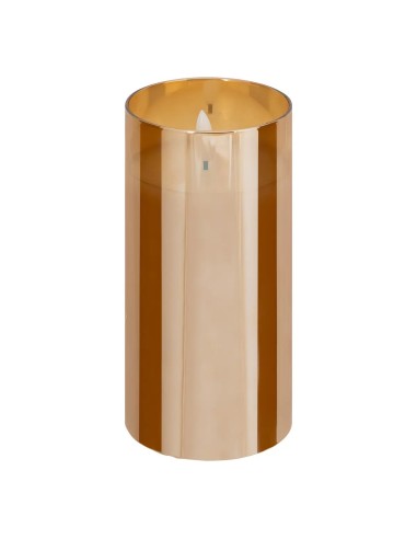 CANDELE: vendita online Set di 3 candele LED, vetro ambrato Sena, candele decorative, candele LED per casa, decorazione d'int...