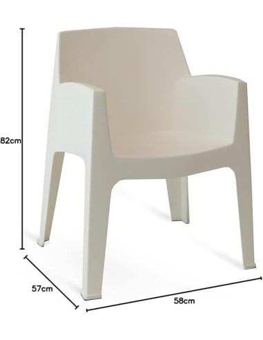 SEDIE: vendita online Poltrona Ancara Cribel, polipropilene bianco, impilabile, resistente, per giardino, terrazza, outdoor, ...