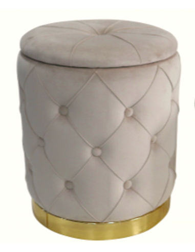 Pouf Jeremy in Velluto Beige 31x38 cm | Prima Misura | shopincasa.it