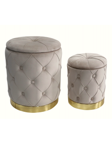 POUF 100361 2 MIS JEREMY VELLUTO BEIGE