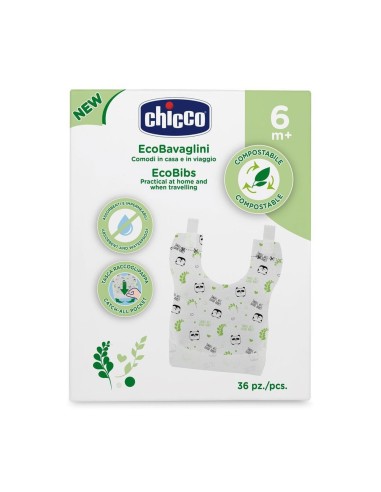 Bavaglini Monouso Compostabili Chicco - 36 pezzi pratici ed ecologici