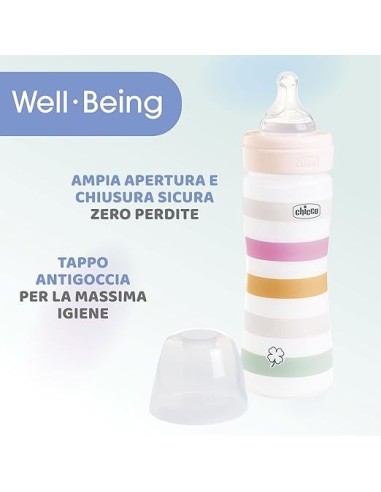 Biberon Chicco Rosa 250ml 2M+ con Valvola Anti-Colica