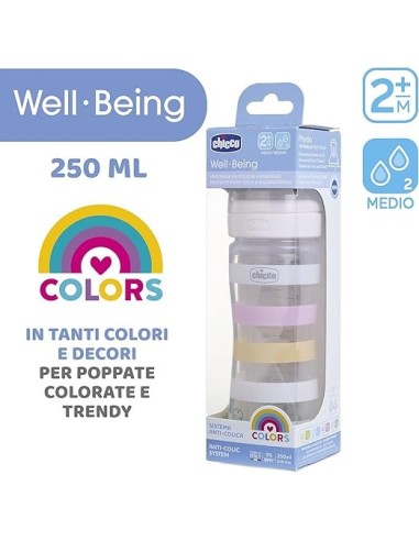 Biberon Chicco Rosa 250ml 2M+ con Valvola Anti-Colica