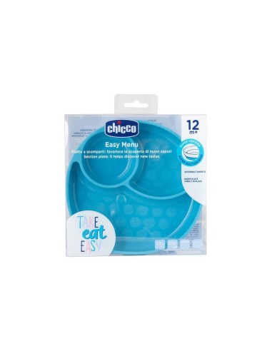 Piatto in Silicone con Ventosa Blu per Bambini - 12 Mesi e oltre su ShopInCasa.it