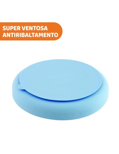 Piatto in Silicone con Ventosa Blu per Bambini - 12 Mesi e oltre su ShopInCasa.it
