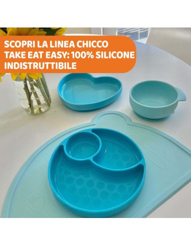 Piatto in Silicone con Ventosa Blu per Bambini - 12 Mesi e oltre su ShopInCasa.it