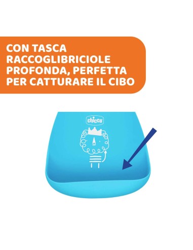 Bavaglino in Silicone con Tracolla Regolabile e Tasca Raccogli Briciole - ShopInCasa.it