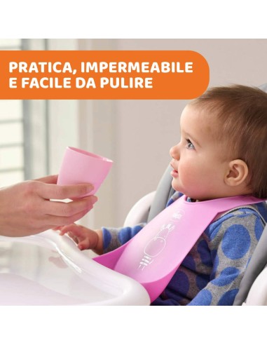 Bavaglino in Silicone con Tracolla Regolabile e Tasca Raccogli Briciole - ShopInCasa.it