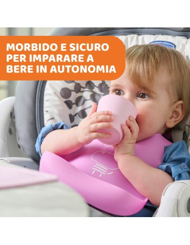 Tazza in Silicone Rosa Chicco – Perfetta per i Primi Mesi