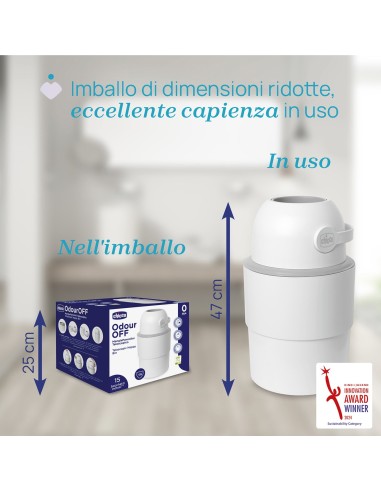 Odour OFF Mangiapannolini Telescopico Chicco - Anti-Odore e Ecologico