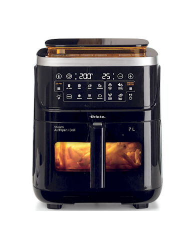 FRIGGITRICI: vendita online Ariete 4636 Friggitrice ad Aria, Funzione Vapore, Grill, 1700W, 10 Funzioni, Cestello Trasparente...