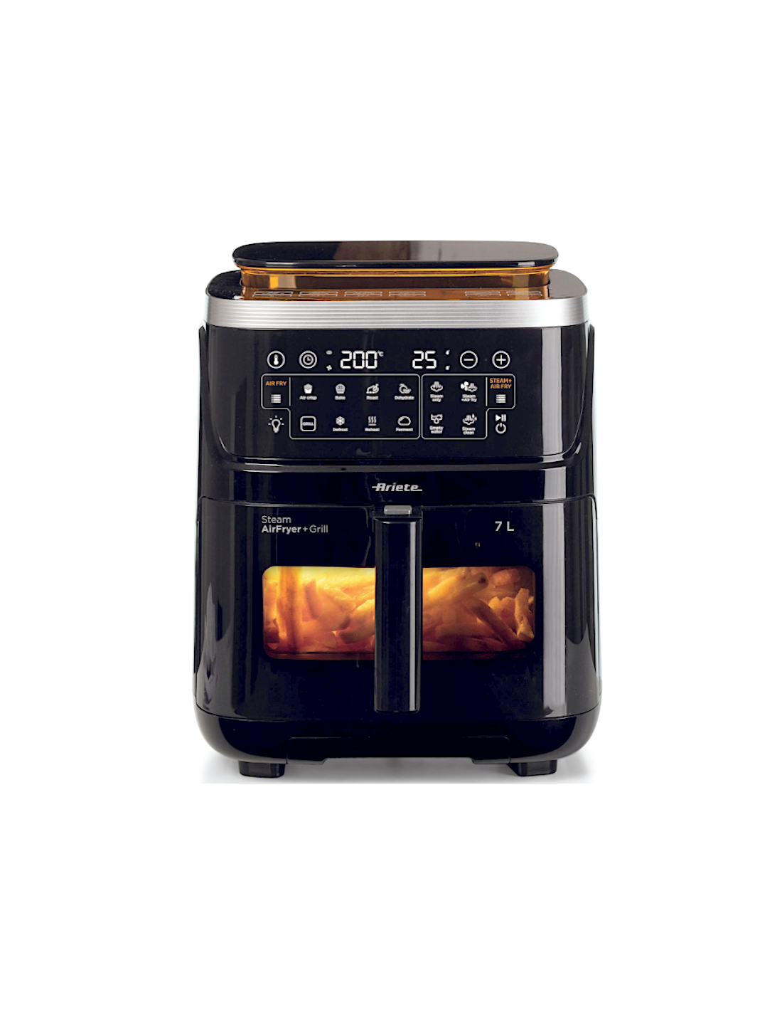 FRIGGITRICI: vendita online Ariete 4636 Friggitrice ad Aria, Funzione Vapore, Grill, 1700W, 10 Funzioni, Cestello Trasparente...