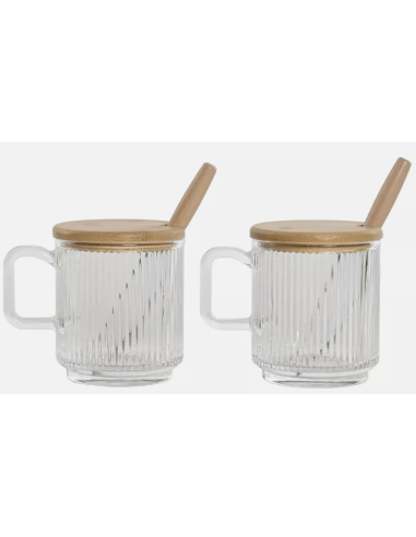 SET 2 ZUCCHERIERE 212547 VETRO/BAMBOO 350ML
