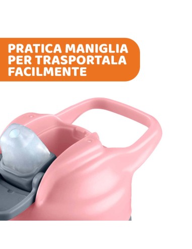 Tazza Pop Up 24M+ Rosa Chicco - Pratica, Sicura, Ermetica