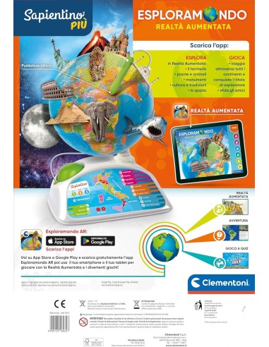 SAPIENTINO CLEMENTONI ESPLORAMONDO REALTA' AUMENTATA educativo parl...