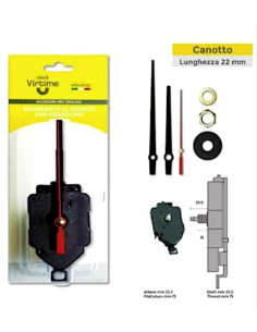 MECCANISMO PER OROL 0106/22 CANOTTO 22MM LANCETTE LUNGHE