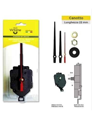MECCANISMO PER OROL 0106/22 CANOTTO 22MM LANCETTE LUNGHE
