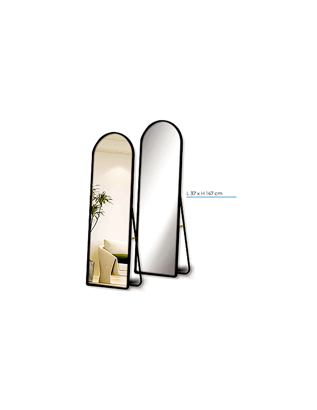 SPECCHIO S36456/52 CORNICE NERA 34X147CM