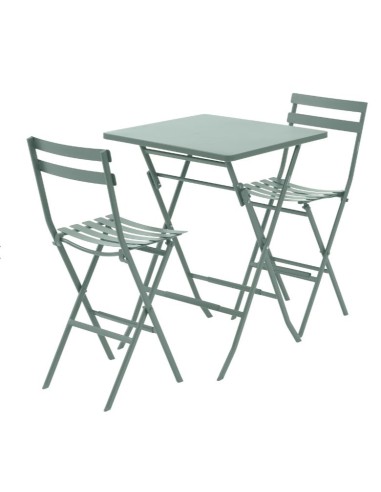 TAVOLI: vendita online GREENSBORO Tavolo da Giardino Pieghevole, Verde Oliva, 2 Posti, Acciaio Antiruggine, Resistente, Compa...