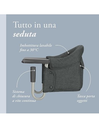 SEGGIOLONI - GIRELLI - RIALZI SEDIA: vendita online Inglesina Fast Seggiolino da Tavolo Pieghevole Charcoal Grey in offerta
