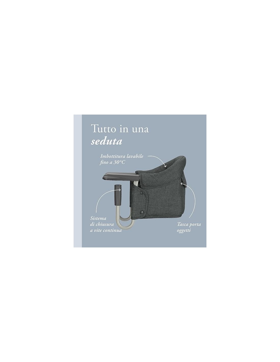 SEGGIOLONI - GIRELLI - RIALZI SEDIA: vendita online Inglesina Fast Seggiolino da Tavolo Pieghevole Charcoal Grey in offerta