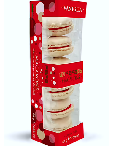 663X047 PAPA MACARON VANIGLIA ROSSO 6PZ