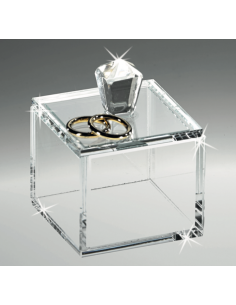 Bomboniera Matrimonio Scatola Cristallo Portagioie con Base Argento – Ranoldi | Shopincasa.it