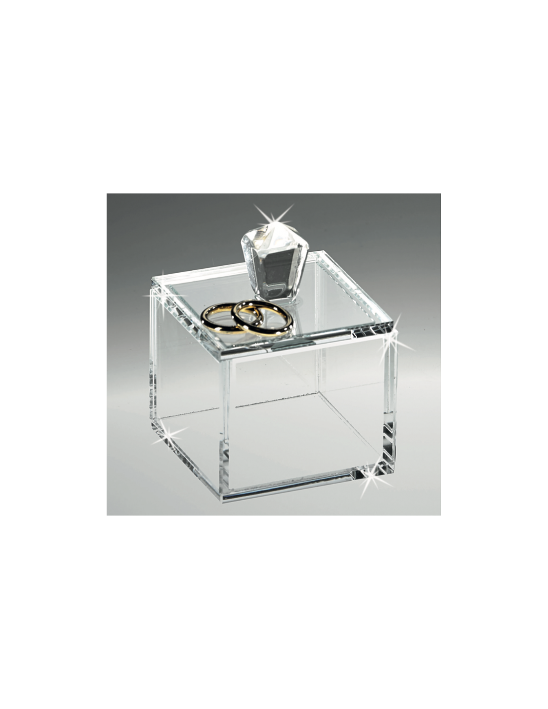 Bomboniera Matrimonio Scatola Cristallo Portagioie con Base Argento – Ranoldi | Shopincasa.it