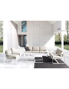 TAVOLI: vendita online Tavolino Merrigan 105x62 Bianco, Tavolino Moderno in Alluminio Verniciato per Interno ed Esterno in of... 2