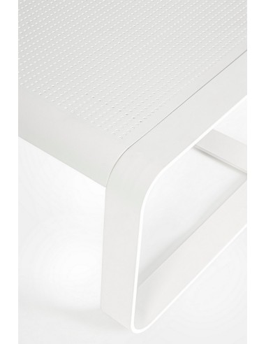TAVOLI: vendita online Tavolino Merrigan 105x62 Bianco, Tavolino Moderno in Alluminio Verniciato per Interno ed Esterno in of...