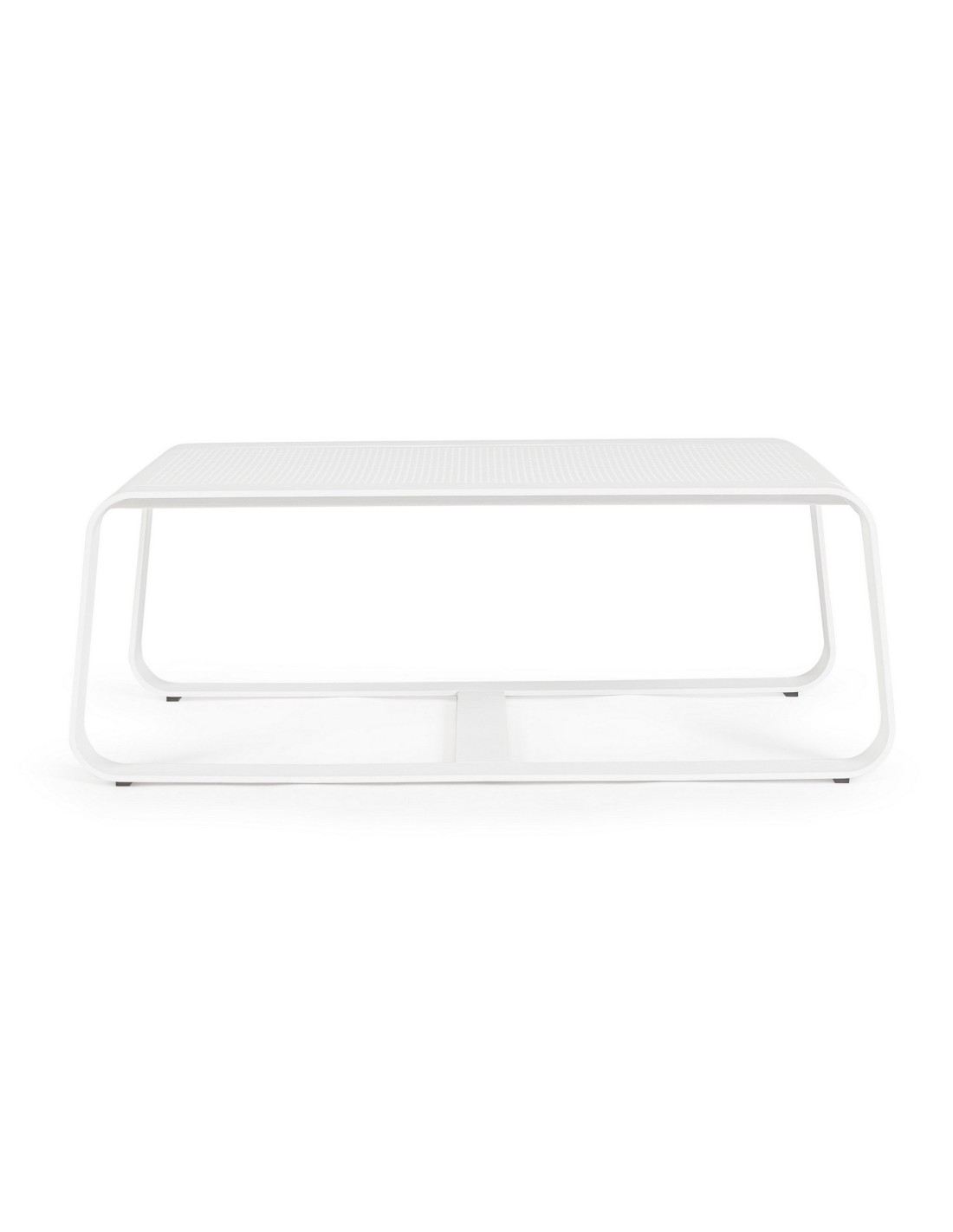 TAVOLI: vendita online Tavolino Merrigan 105x62 Bianco, Tavolino Moderno in Alluminio Verniciato per Interno ed Esterno in of...