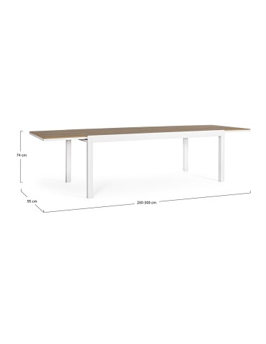 TAVOLI: vendita online Tavolo Allungabile Elias 200/300x95 Bianco, Alluminio e Polywood, Bizzotto in offerta